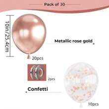 30pcs/Set Shiny Rose Gold Metallic Sequin Or Pearlescent Rose Gold Latex Balloons Pack, Suitable For Bachelorette Party, Birthday, Wedding, Proposal, Mother's Day, Graduation, Halloween, Christmas And Other Indoor/Outdoor Decorations