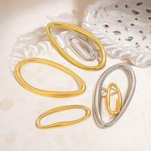 5 Pieces Of 304 Stainless Steel With 3 Sizes Of Asymmetrical Frames, Handmade Jewelry Accessories With 18k Gold-Plated DIY Connection Rings
