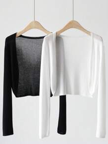 1 pièce 2025 Nouvelle étole légère d'été, cache-maillot pour femmes. Couleur unie, tricot, manches chauve-souris, décoration, protection solaire, coupe-vent, pull polyvalent décontracté. Convient pour le bureau, les voyages extérieurs [Taille suggérée : 150 cm-160 cm, Poids : 42,5 kg-55 kg]
