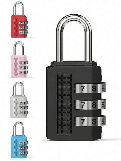 Tamper-Proof Premium Metal Combination Lock, 3-Digit Combination Padlock, Portable Luggage Metal Combination Lock, Mini Anti-Theft Drawer Lock, Ideal Secure Travel Accessory For Gym Lockers, Suitcases And Backpacks To Carry Your Travel Essentials Easily