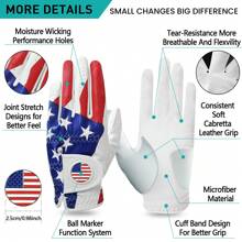 FINGER TEN Golf Gloves Men Left Hand Right 1 Pack Leather All Weather Grip Soft Breathable Flexible For Men