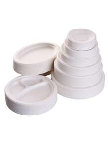 100pcs Sugarcane Pulp Disposable Paper Plates, Thicker Paper Pulp Plates For Barbecue, Cake, DIY Painting