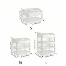1pc Multilayer Clear Makeup Storage Box With Drawers, Vanity Countertops And Makeup Storage For Bathroom Vanity, Lipstick Brush Skin Care Beauty Rack