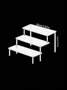 1PC Acrylic Cosmetics Storage Rack, Makeup Storage Rack, Three-Layer Ladder Display Rack, Cosmetics Display Rack, Dressing Table Organizer, Layered Organization Rack For Cosmetics, Very Suitable For Dressing Tables And Perfume Display
