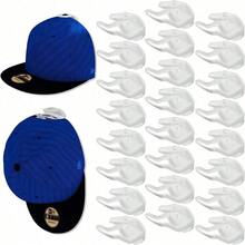 24PCS/10/5/1PC Adhesive Hat Hooks, Suitable For Walls, Sturdy Hat Hook Storage Rack, Simple Home Decoration Hat Rack Display Rack, No Drilling Required, White