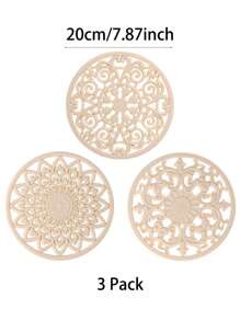 Set Of 3pcs Traditional Silicone Trivet Mat(20cm/7.87inch)(16cm/6.3nch) - Non-Slip & Heat Resistant Kitchen Hot Pads For Countertops & Table - Kitchen Trivets For Hot Dishes & Cookware - Hot Pot Holder For Pots & Pans