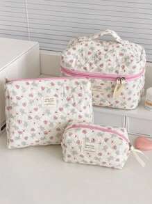 1buc/set Geantă de machiaj cu imprimeu drăguț Bunny&Bow Geantă cosmetică Geantă pentru machiaj Geantă pentru machiaj Organizator cosmetică Husă pentru machiaj Geantă pentru machiaj Geantă pentru îngrijirea pielii Fermoar Geantă de depozitare multifuncțională pentru îngrijirea pielii, cosmetice, perie, cremă de mâini, ruj, ulei de buze, monedă, articole mobile de machiaj, set de bijuterii, set de bijuterii Essentials Cruise Essentials Dorm Essentials Cadouri pentru prieteni Cadouri pentru profesori Cadouri pentru ziua de nastere Cadouri pentru domnisoara de onoare Cadouri pentru mama