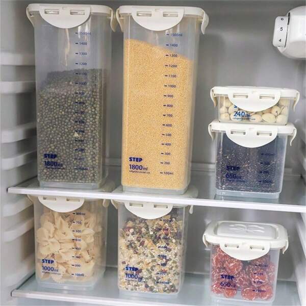 Scaled Grain Storage Jar, Kitchen Food Container Plastic Dried Fruit Snack Storage Canister