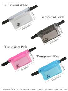 1pc/2pcs Waterproof Beach & Underwater Phone Bag, Waterproof Waist Pouch For Outdoor Travel, Waterproof Earphones Bag, PVC Material, Hook & Loop Closure, Triple Waterproof, Travel Storage Bag, Summer Waterproof Phone Pouch, Suitable For Diving, Swimming, Surfing