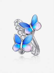 1Pc Fashionable 925 Sterling Silver Butterflies Series Charm Bead Fit For Women Bracelets Bangles DIY Jewelry Making  And Daily Outfit Matching Jewelry Decoration For Girls