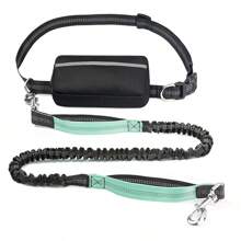 1pc Reflective Waist Pack With Retractable Dog Leash, 44-63inch Elastic Traction Rope, Outdoor Sports Running Pet Leash, Explosion-Proof Thickened Handle, Multiple Colors Available