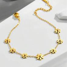 1 Peça Pulseira de Tornozelo Minimalista e Elegante Estilo Boho de Margarida em Aço Inoxidável, Adequada para Uso Diário ou Transporte para Mulheres, Pode Ser Dada como Presente do Dia das Mães