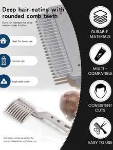 1pc Fading Comb - Professional Haircutting Tool For Self-Cutting And Fading | Ergonomic Curved Design For Smooth Gradients And Precise Fading | Haircut Guide For Home Salon And Professional Use - Perfect Haircutting Tool For Fading And Precise Haircuts At Home Or Salon
