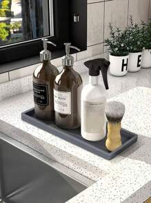 1pc/2pcs Rectangular Silicone Jewelry Tray, Bathroom Vanity Countertop Decoration Organizer Tray, Suitable For Bathroom Bathtub Placement, Perfumes, Aromatherapy, Kitchen Spice Bottle Rack, Jewelry Display Stand, Cosmetics & Skincare Glass Key Holder, Soap Dish, Sink Sponge Storage, Bathroom Cabinet, Bathroom Accessories, Home Decor Bathroom Decor Fall Decor Back To School