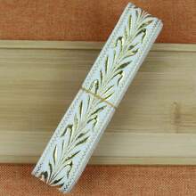 7 Yards 2.5cm Jacquard Ribbon With Golden Floral Leaves Pattern Woven Lace Trim Tape For DIY Sewing And Fabric Projects