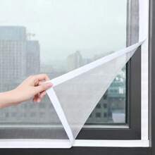 1pc Summer Mosquito Net For Windows, Hook And Loop Self-Adhesive, Curtain Door Screen No Punching Whole Covered Window Mesh, Breathable And Transparent Mosquito Net, Suitable For Different Doors And Windows, No Punching, Self-Adhesive Installation, Removable And Easy To Clean