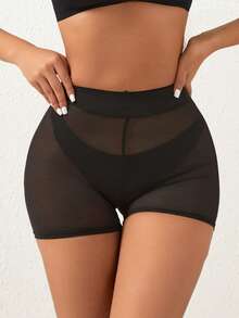 1pc Women Butt Lifter Shorts With Removable Padded Inserts, Sexy Figure Shaping Seamless Tummy Control Panties - Black - View 4
