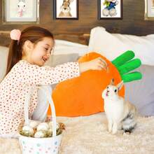 Muñeco de zanahoria relleno de Pascua, almohada de peluche súper suave para dormir para niños y adultos, cumpleaños - Naranja - Ver 5