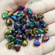 50pcs 8mm Side Drilled Glass Heart/Butterfly Beads For DIY Jewelry Making, Can Be Used For Necklaces, Bracelets, Earrings, Belts, Headpieces, Shoes, Phone And Key Chains, Etc.
