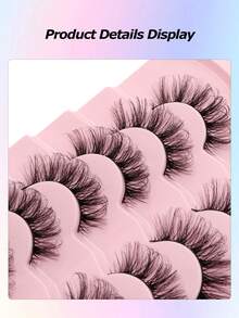 Asiteo 7 Pairs Fluffy False Eyelashes, Natural & Thick Soft, Reusable, Suitable For Eyelash Extensions - Black - View 2