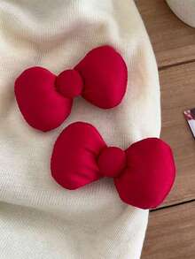 10个/2个可爱女性蝴蝶结发夹装饰，女士立体侧边耳夹爪发卡，学生用品，优雅，学院风，蝴蝶结，发饰
