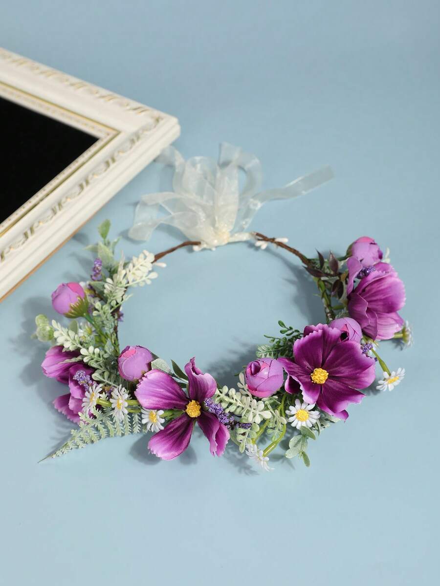 1 peça de cabeça de borboleta colorida para festa de casamento, coroa de flores, vestido de noiva combinando, acessório de moda para sessão de fotos - Multicolorido - Ver 1