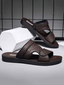 2025新款夏季男士真皮凉鞋户外/沙滩两用透气软底拖鞋