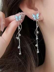 2 件百合花和叶子串珠流苏耳环，波西米亚风格树脂耳环，多种颜色可选，适合女性日常佩戴、约会、派对、海滩度假、珠宝礼物 - 彩色 - 查看 1