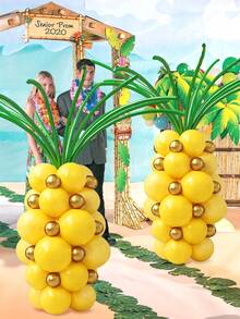 Set 56 de suporturi pentru baloane din latex cu ananas de vară - baloane din latex galbene și aurii de 5/10/12 inch cu baloane magice verzi cu arc, pentru petrecere hawaiană, decorațiuni cu fructe tropicale pentru sărbători de vară, articole pentru petreceri de ziua de naștere, decorațiuni pentru petreceri la piscină și plajă, decorațiuni pentru petreceri hawaiene Luau, baloane cu fructe aurii și verzi, decorațiuni pentru petreceri Aloha, petrecere cu tematică de fructe, petrecere cu ananas - Multicolor - Vizualizare 6