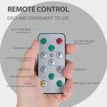 1 pieza Luz de columna con sensor solar, material de plástico, luz de paisaje de 7 colores, con control remoto, regulable, sensor de luz con encendido/apagado automático, lámpara de ambiente para exteriores, lámpara de pared para villa, luz decorativa para entrada, adecuada para patio, jardín, pared, puerta, balcón, escalera exterior