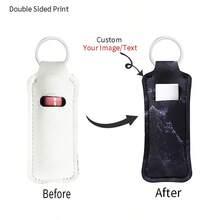 6pcs/10pcs Customized Lipstick Keychain, Double Sided Printed Text & Image DIY, Holiday Gift - Multicolor - View 4