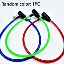 1pc Bicycle Lock With Key, Blue, Green, And Red Similar To Bicycle Cable Lock, Used To Protect Your Bicycle Accessories, Length 60cm/23.6 Inches