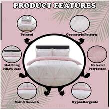 VELVETIO Zander Printed Duvet Cover Set Reversible Bedding Design With Matching Pillowcases Sizes Single Double King Super King - Blush Pink - View 4