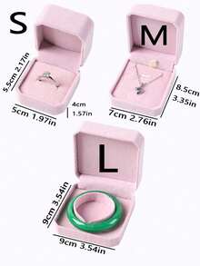 1pc Elegant Velvet Jewelry Box For Organizing Bracelets, Rings, Pendants, Earrings, And Necklaces, Perfect For Home And Travel, Ideal Valentine's Day Gift, Thoughtful Back To School Present, Stylish Storage Solution For Holiday Celebrations And Special Occasions, Enhance Your Jewelry Collection With This Chic Organizer - Pink - View 2