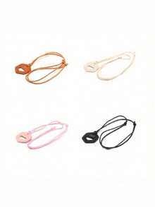 1/4 件时尚 PU 皮革悬挂式眼镜架，便携、可调节、耐用的眼镜配件，适合户外旅行、海滩和日常使用，优雅清新的设计，甜美的绳索细节，易于携带