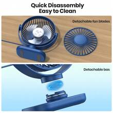 TOPK TOPK Mini USB Desk Fan, 360° Rotation 3 Speeds With Powerful Airflow, Stylish Design Brushless Motor High-Quality Construction Portable Personal Cooling Fan For Bedroom Home Office Desktop Travel