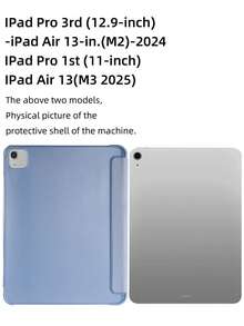Solid Color Stylus Slot Protective Case Compatible With IPad Mini4/Mini5/Mini6/Mini7/Air/Air2/9.7/10.2/10.5/Air4/Air5/Pro11-Inch/10th Gen/Air 11-Inch(M2)-2024/Air 13-Inch(M2)-2024/Pro11-Inch(M4)-2024/Pro13-Inch(M4)-2024/IPad Air 13(M3 2025)/IPad Air 11-Inch (M3) 2025/IPad (A16) 11 Inch 11th Generation 2025 Models - Blue - View 11