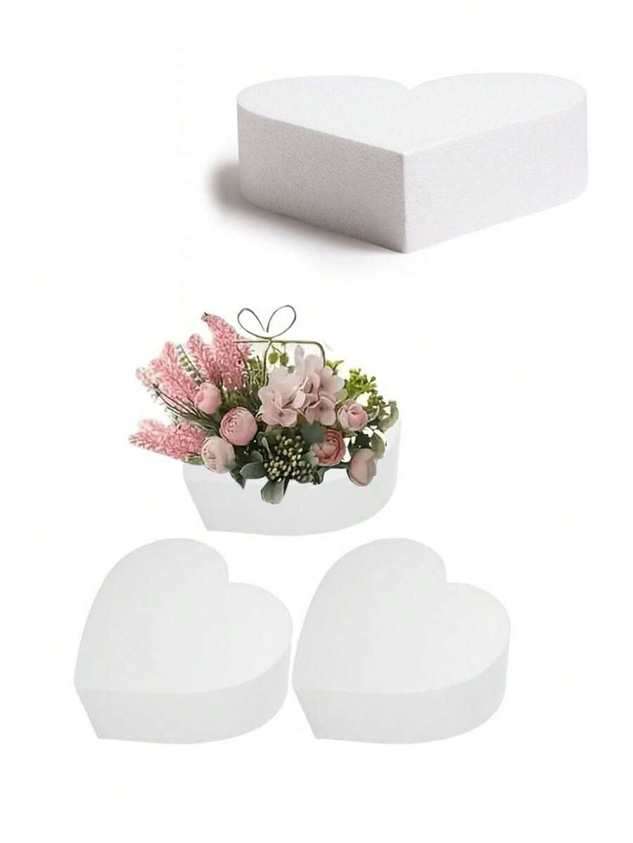 1/4 piezas Forma de corazón blanca de espuma - Es muy adecuada para bodas, cumpleaños y hornear de forma creativa, y se puede usar como material para manualidades. Para decoraciones de boda, decoración del hogar, decoración de la sala de estar, arreglos florales artificiales y frescos, varios proyectos de manualidades para el hogar y decoraciones artísticas. Es aplicable para decoraciones en el Día de San Valentín, el Día de la Madre, el Día del Padre y las ceremonias de graduación. Regalo