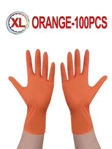 Guanti monouso in nitrile arancioni, guanti da pulizia resistenti per cucina, bagno, pulizia, tatuaggi, bellezza, tintura per capelli, cura degli animali domestici, salone di bellezza, forniture per la pulizia, strumenti per la casa - Arancione - Visualizzare 26