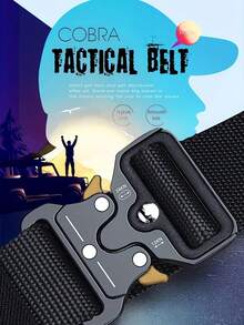 1Pack Sports Style Tactical Belt With Quick-Release Plastic Buckle - High-Quality Polyester Fiber Adjustable Belt For Outdoor Hunting, Combat Survival - Multifunctional Army Utility Belt For Teen Boy(10-18Y) - Style 1 - View 6