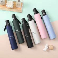 1把自动折叠防水纯色雨伞，带防紫外线功能，轻便易携，适合户外活动和日常通勤，母亲节礼物，卧室装饰，花园，厨房装饰，夏季，海滩，旅行必备，房间装饰，软绵绵的，毕业季，户外，花园，旅行必备，便携必备，海滩必备，毕业季，毕业典礼，毕业礼物，毕业礼物，毕业礼物，毕业礼物，毕业礼物，祝贺毕业，祝贺毕业，优秀毕业生，毕业典礼，毕业派对，户外必备，旅行便携，徒步旅行必备，露营必备，便携工具，夏季必备，夏季便携 - 雨傘 - 查看 2