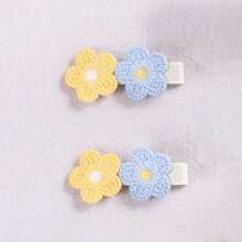 2pcs Cute Fabric Sunflower Hair Clips, Handmade Floral Bangs Hair Accessories, Sweet & Stylish Side Clips