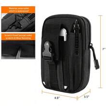 Tactical Waist Fanny Pack Belt Bag Phone Pouch Military Camping Hiking Outdoor - 黑色 - 查看 3