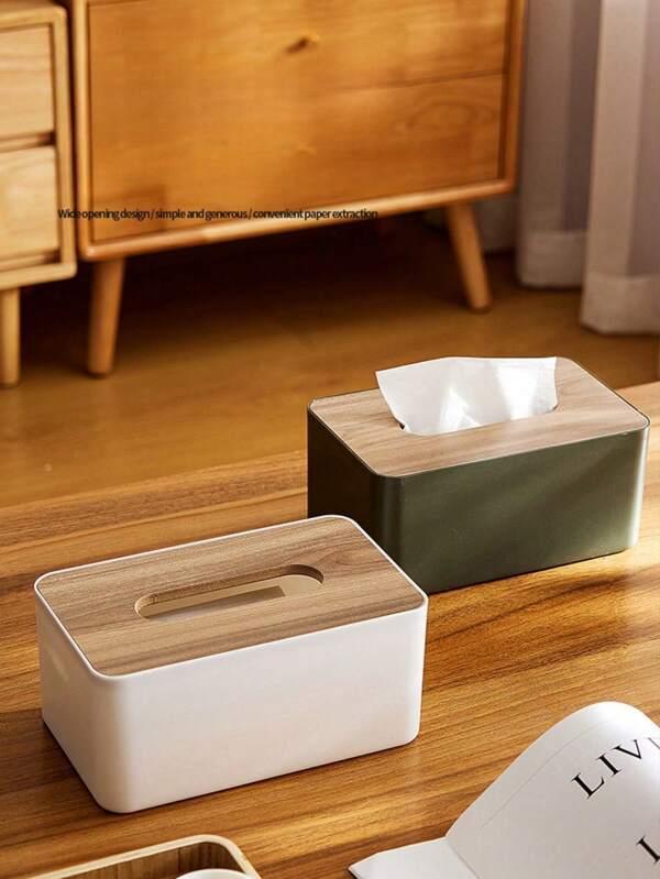 1pc Multi-Function Tissue Storage Box, Modern Plastic Tissue Box Cover Holder For Home