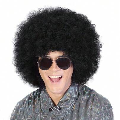 Pelucas afro para hombres y mujeres, peluca rizada de los años 70 y 80 para usar en disfraces de fiesta, Halloween o uso diario