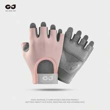 AD 1 Pair Women's Fingerless Workout, Fitness, Cycling, Motorcycle Riding Gloves, Anti-Slip Cushioned Design For Gym, Dumbbell, Yoga Training