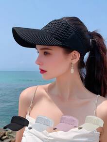 1pc Brimless Hat For Women, Outdoor Sports Visor Cap, Brim-Free Sun Protection Hat For Spring/Summer - Multicolor - View 1