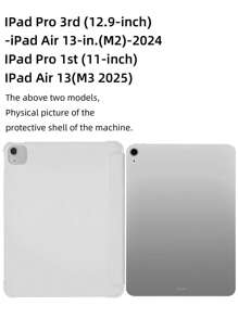 1pc Gray Tablet Protective Case With Multi-Angle Kickstand, Suitable For Various Apple IPad Models (IPad Mini 4/5/6/Mini7/9.7/10.2/10.5/Air4/Air5/10th/10.9/Pro11/Air11(M2)/Air13(M2)/Pro11(M4)/Pro13(M4)2024 12.9inch/IPad Air 13(M3 2025)/IPad Air 11-Inch (M3) 2025/IPad (A16) 11 Inch 11th Generation 2025) With Stylus Slot And Multi-Folding Stand