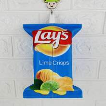 1pc Creative Potato Chip Shaped Tissue Box, Space Saving, Auto Sofa Paper Towel Case Storage, Square Tissue Box Tissue Cube Box Creative Potato Chips Bag Auto Sofa Tissue Box Storage, Suitable For Living Room, Dining Room, Bedroom