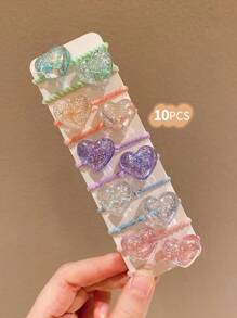 10pcs Cute Cartoon Hair Ties/Scrunchies For Girls